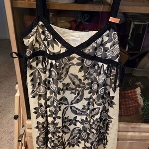 Anna Sui Black and White Floral Dress
